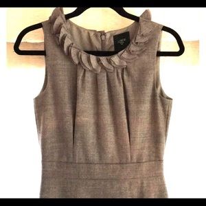 J crew factory grey suit dress with ruffles